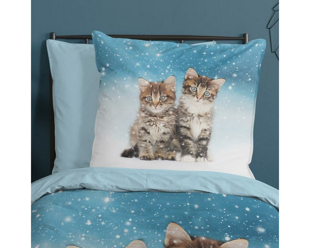 TRAUMSCHLAF Bettwäsche Katzen, Flanell, 2 teilig, weich und warm – Bild 2 von 4