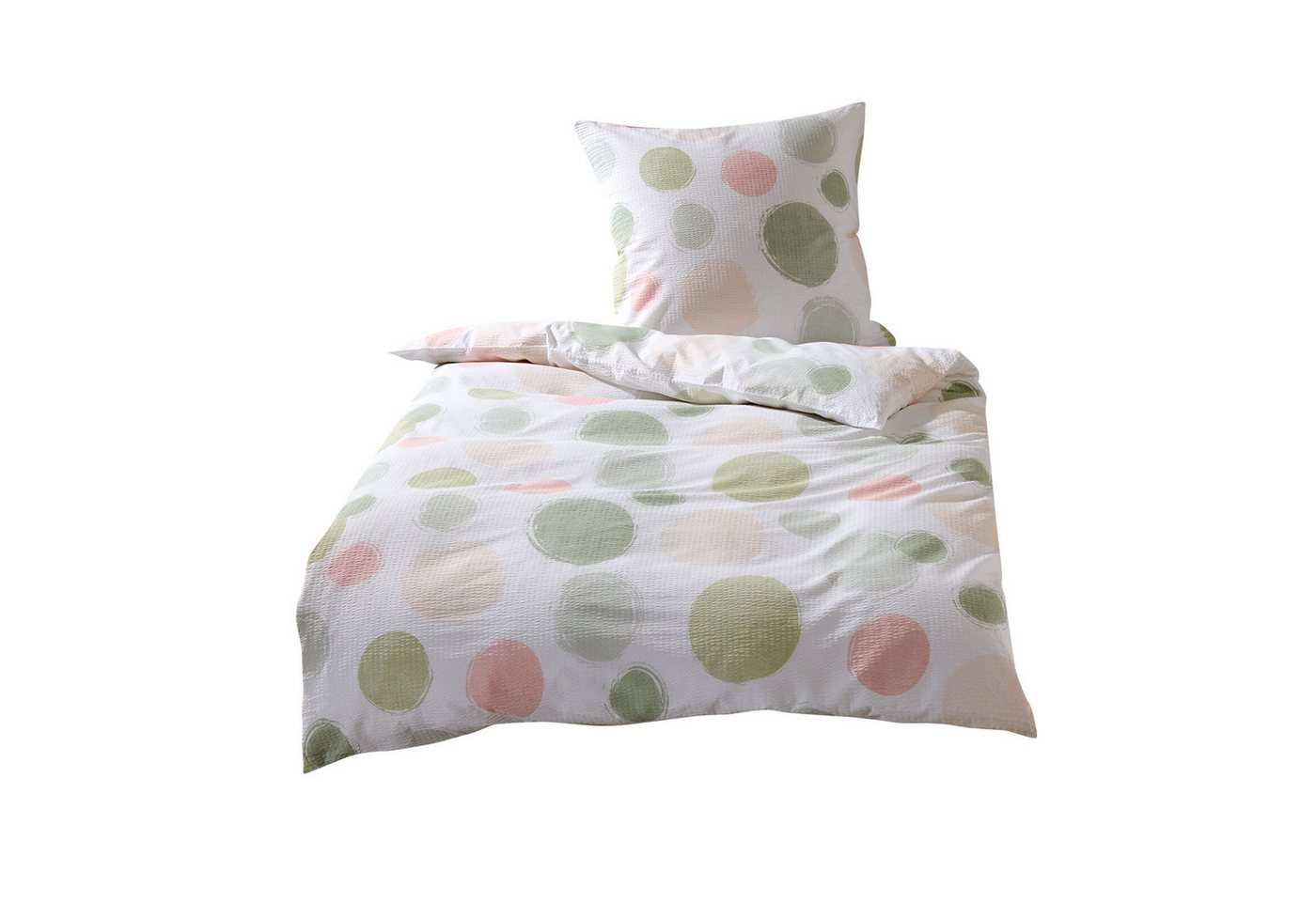TRAUMSCHLAF Bettwäsche Kreise, Seersucker, 2 teilig, ideale Sommerbettwäsche in herrlicher Seersucker Qualität – Bild 2 von 5