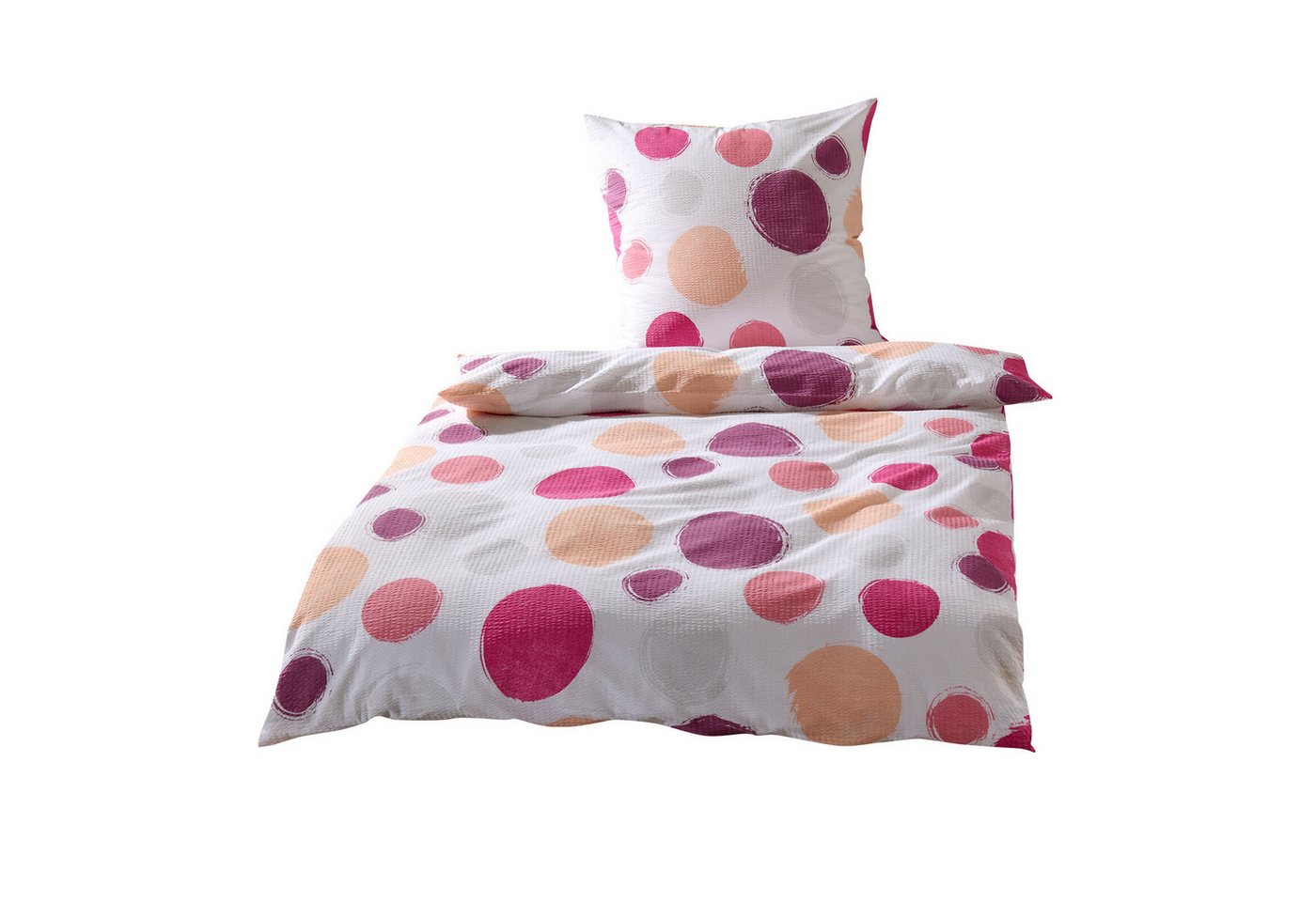 TRAUMSCHLAF Bettwäsche Kreise, Seersucker, 2 teilig, ideale Sommerbettwäsche in herrlicher Seersucker Qualität – Bild 5 von 5
