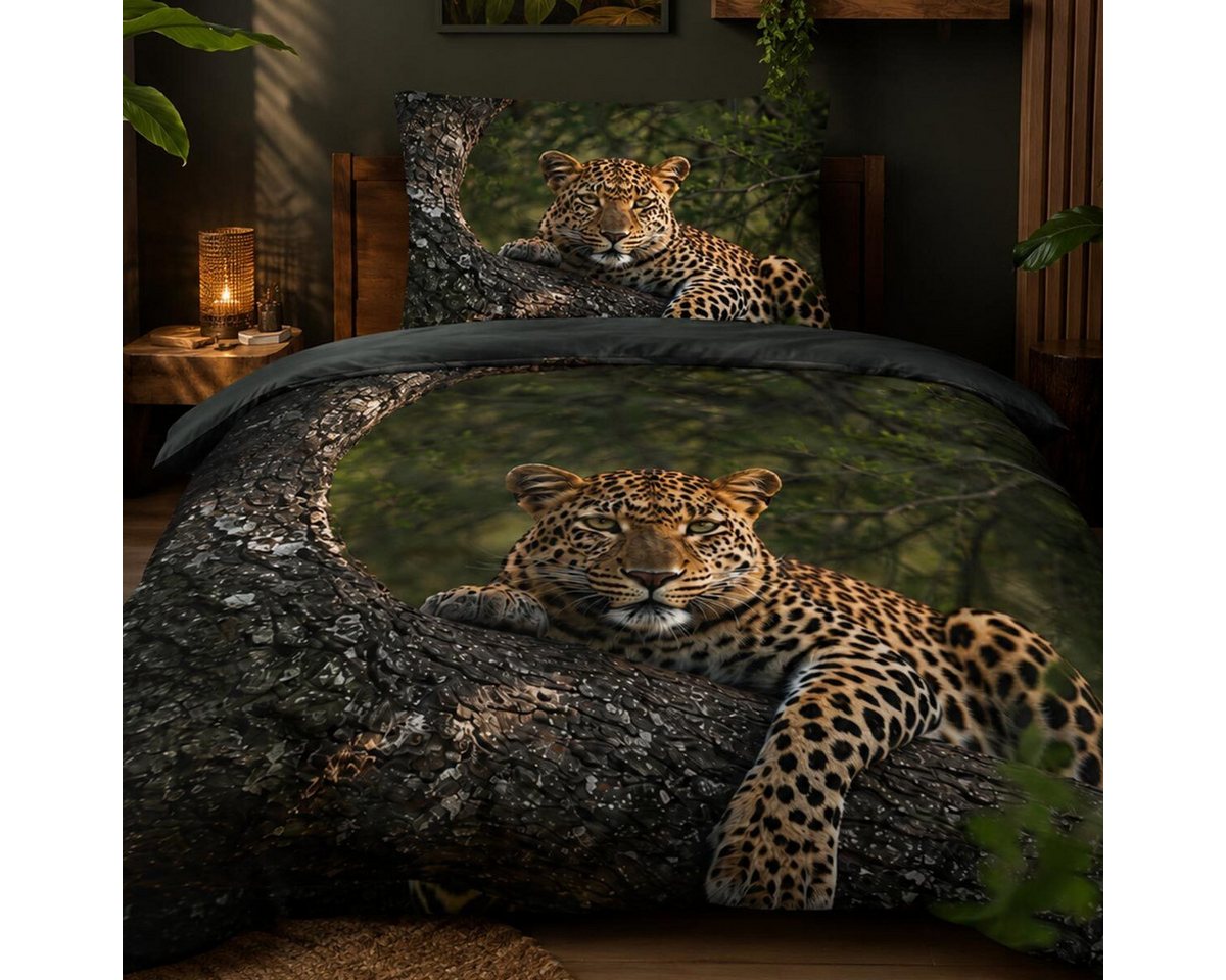 TRAUMSCHLAF Bettwäsche Leopard, Renforce, 2 teilig, herrliches Design in strapazierfähiger Qualität – Bild 2 von 4