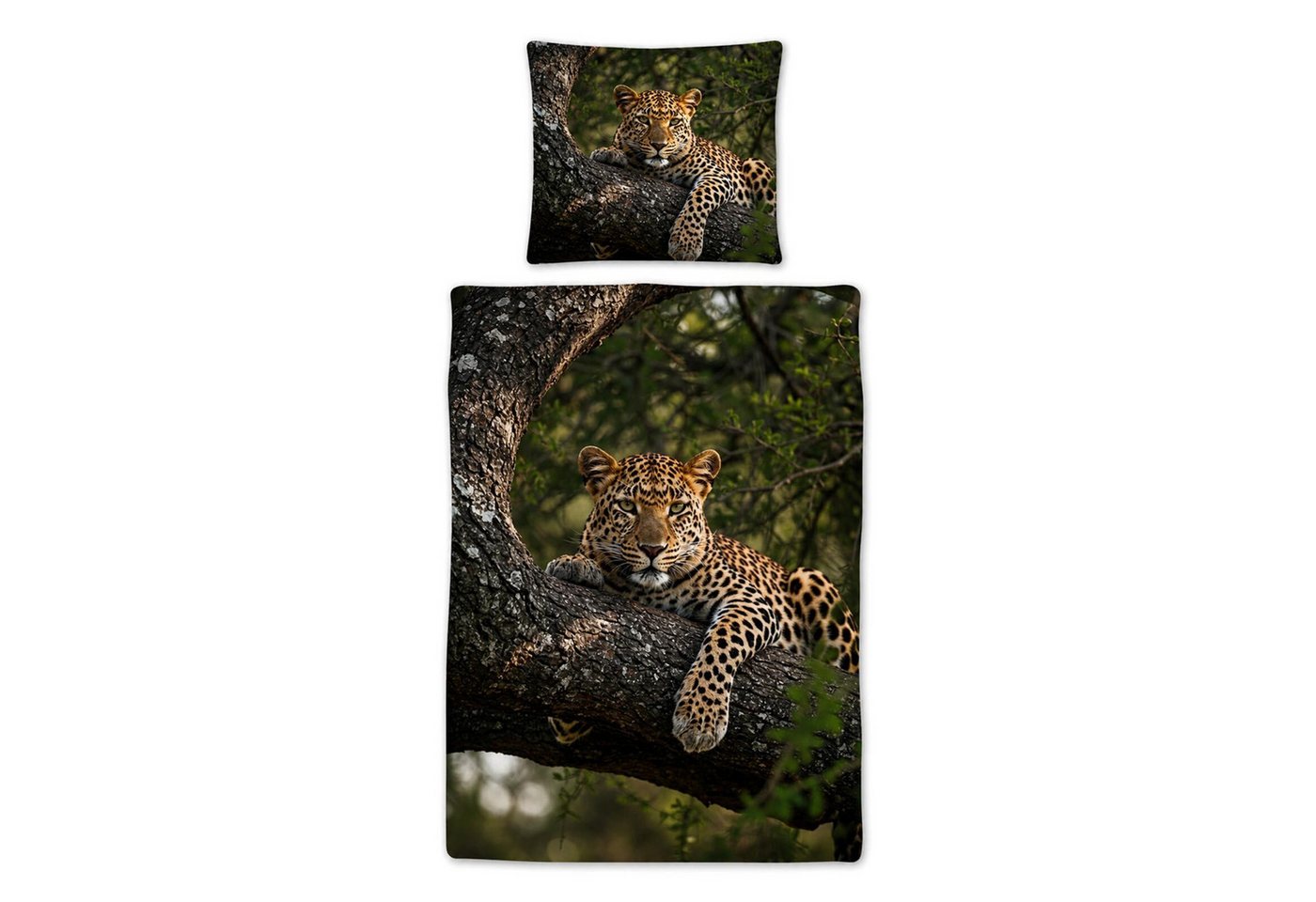 TRAUMSCHLAF Bettwäsche Leopard, Renforce, 2 teilig, herrliches Design in strapazierfähiger Qualität – Bild 4 von 4