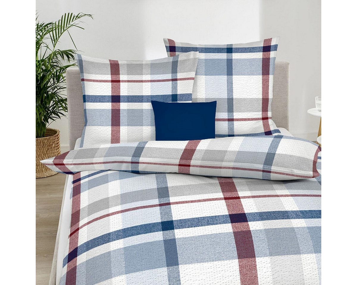 TRAUMSCHLAF Bettwäsche Madras, Seersucker, 2 teilig, klassische Seersucker Bettwäsche im Karo Design – Bild 2 von 4