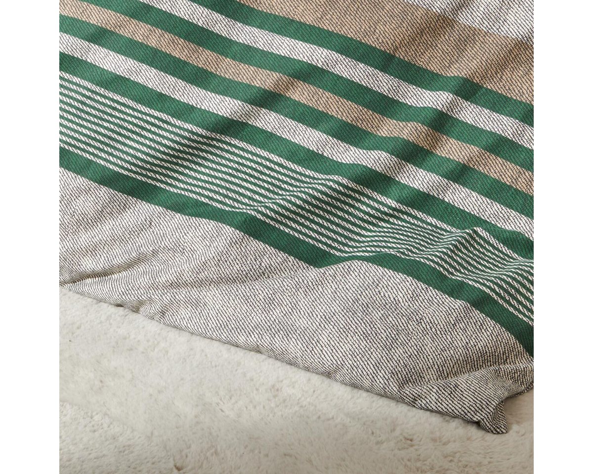 TRAUMSCHLAF Bettwäsche Mountain Stripe Forest, Flanell, 2 teilig, hochwertige Flanell Qualität, besonders flauschig – Bild 3 von 4