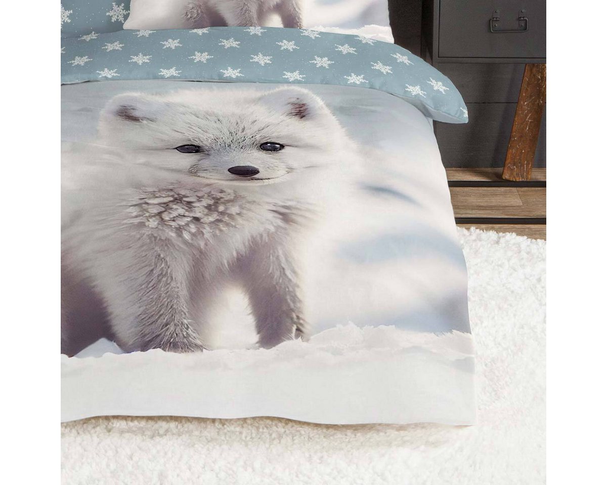 TRAUMSCHLAF Bettwäsche Polarfuchs, Flanell, 2 teilig, besonders weich und warm – Bild 3 von 4