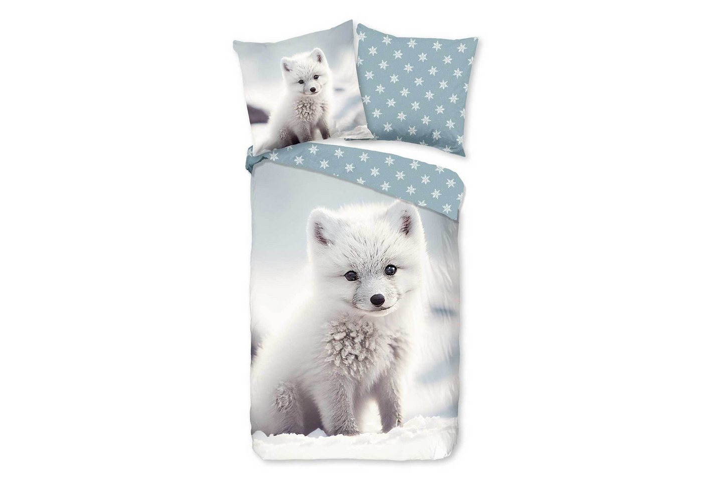 TRAUMSCHLAF Bettwäsche Polarfuchs, Flanell, 2 teilig, besonders weich und warm – Bild 4 von 4