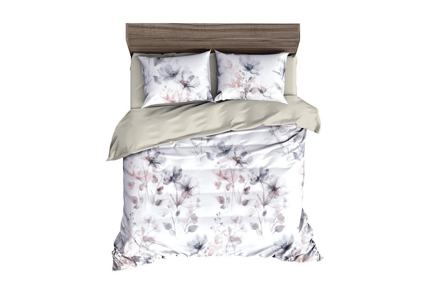 TRAUMSCHLAF Bettwäsche Porto, Mako Satin, 2 teilig, mit seidigem Glanz – Bild 4 von 4
