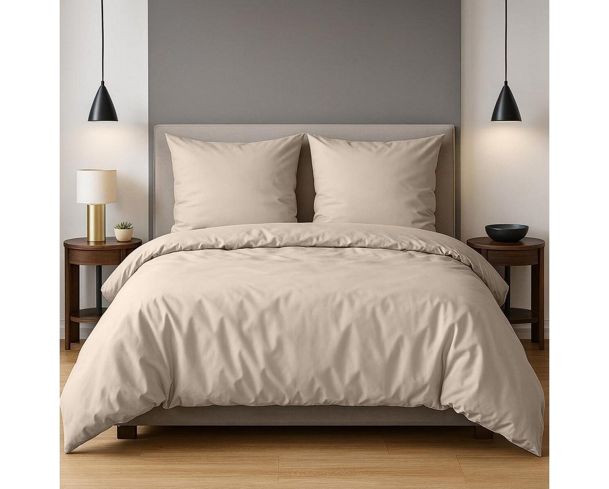 TRAUMSCHLAF Bettwäsche Pure, Mako Satin, 3 teilig, hochwertige Satin Bettwäsche – Bild 4 von 4