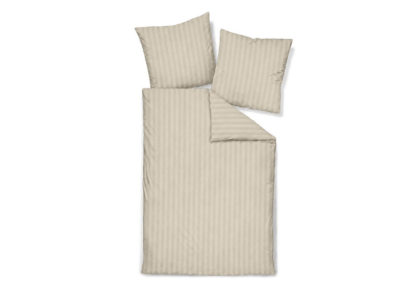 TRAUMSCHLAF Bettwäsche Stripe, Mako Satin, 3 teilig, hochwertige Satin Bettwäsche – Bild 4 von 5