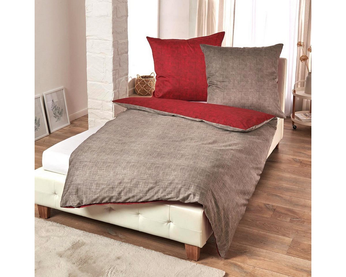 TRAUMSCHLAF Bettwäsche Texture, Mako Satin, 3 teilig, Mako-Satin mit sehr feiner Struktur – Bild 2 von 5