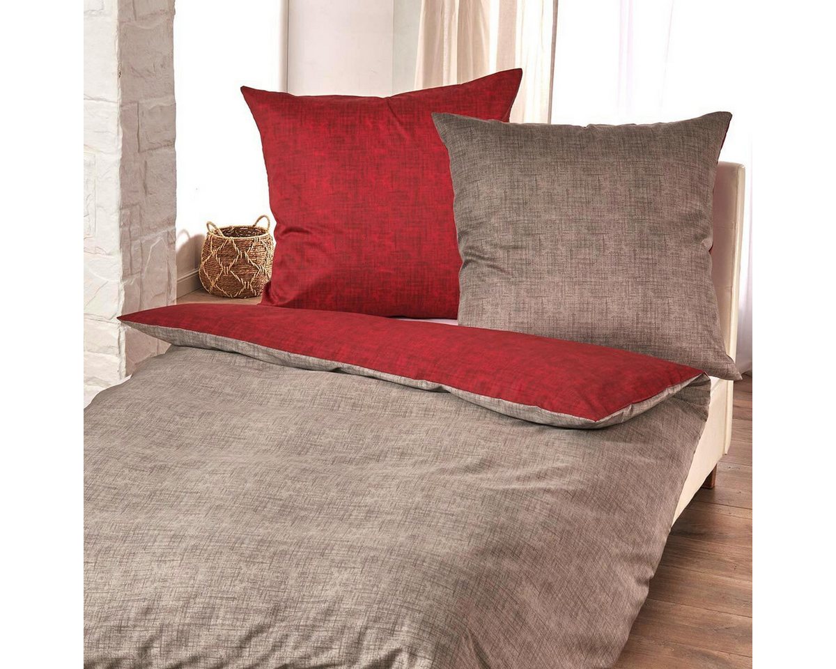 TRAUMSCHLAF Bettwäsche Texture, Mako Satin, 3 teilig, Mako-Satin mit sehr feiner Struktur – Bild 3 von 5