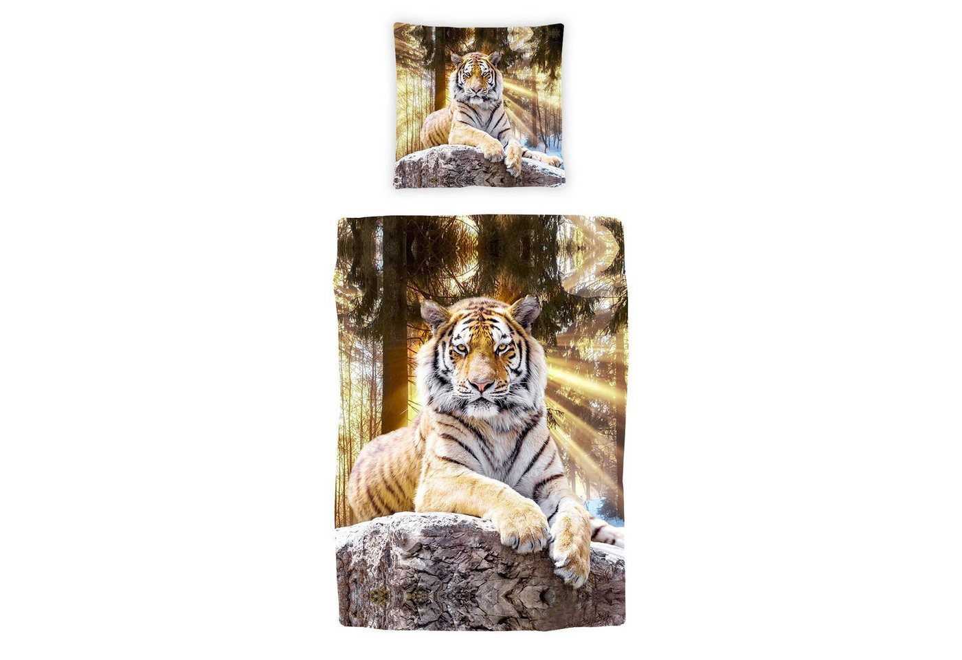 TRAUMSCHLAF Bettwäsche Tiger, Renforce, 2 teilig, herrliches Design in strapazierfähiger Qualität – Bild 4 von 4