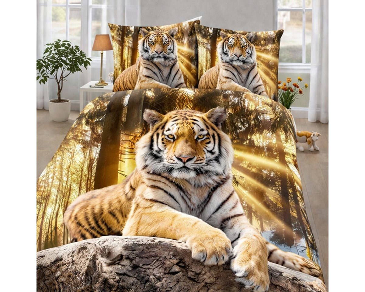 TRAUMSCHLAF Bettwäsche Tiger, Renforce, 2 teilig, herrliches Design in strapazierfähiger Qualität – Bild 2 von 4