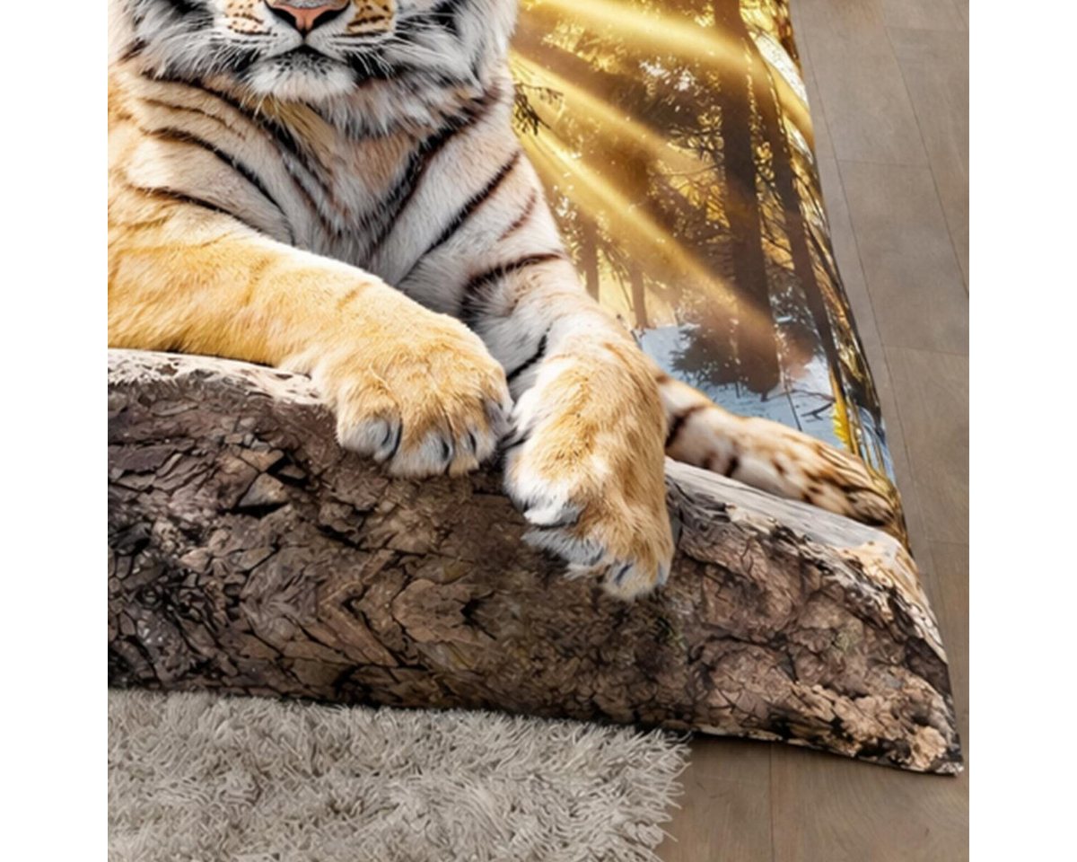 TRAUMSCHLAF Bettwäsche Tiger, Renforce, 2 teilig, herrliches Design in strapazierfähiger Qualität – Bild 3 von 4