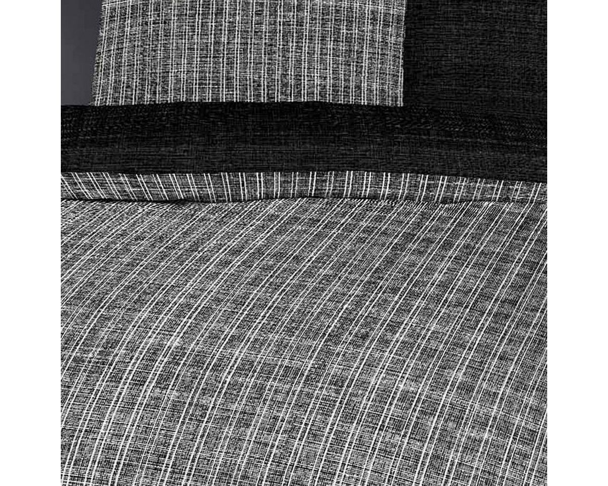TRAUMSCHLAF Bettwäsche Zeitlos Winterblack, Biber, 2 teilig, kuschlig warme Biberwäsche mit feinem Design – Bild 4 von 4