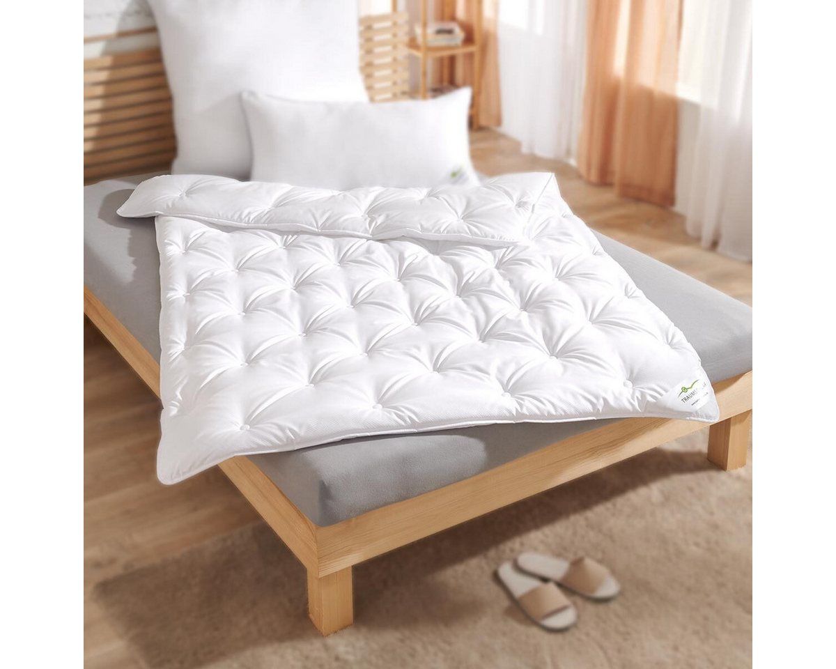 TRAUMSCHLAF Kunstfaserbettdecke Down Touch Pure warm, Füllung: 100% Polyester, Bezug: 100% Baumwolle, Daunenweiches Schlafgefühl für kuschelige Nächte – Bild 2 von 3