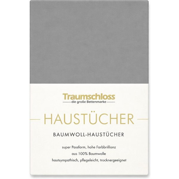 Traumschloss Betttuch Haustuch, 100% Baumwolle, Gummizug: ohne, (1 Stück), aus 100% Baumwolle, ohne Gummizug