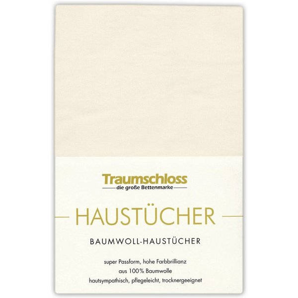 Traumschloss Betttuch Haustuch, 100% Baumwolle, Gummizug: ohne, (1 Stück), aus 100% Baumwolle, ohne Gummizug