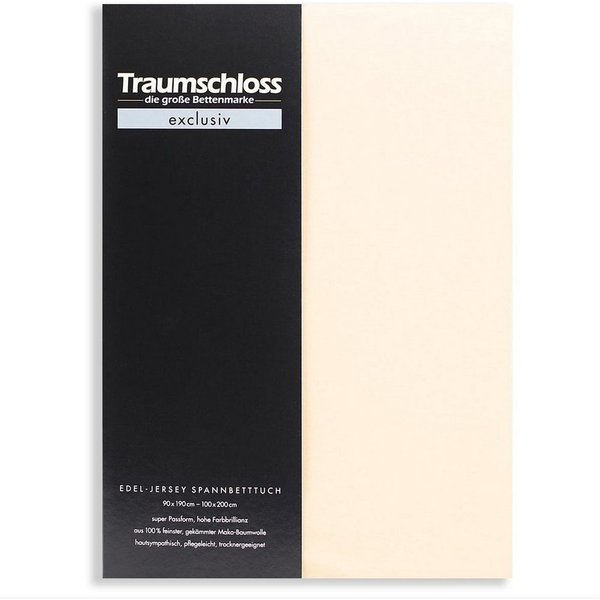 Traumschloss Spannbettlaken Exclusiv, Jersey, Gummizug: rundum, (1 Stück), 150g/m², 100% gekämmte Mako Baumwolle
