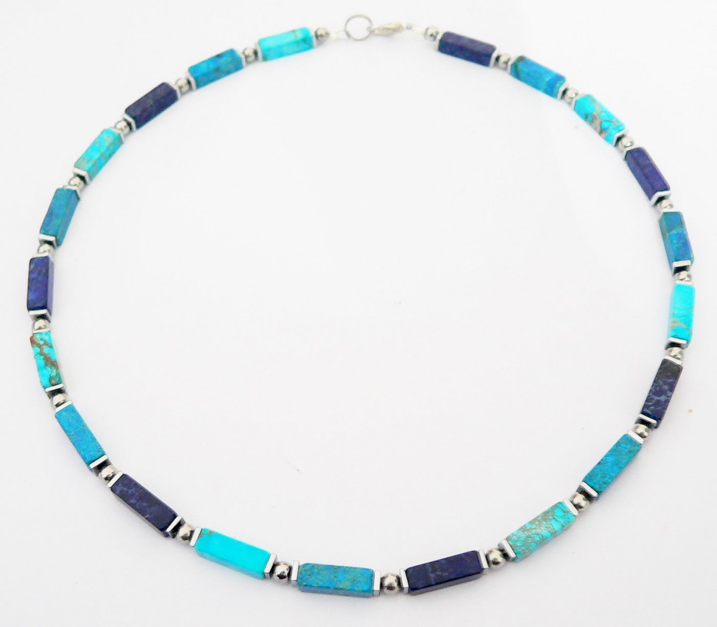 traumschmuck Collier 226nn Collier Schmuck-Edelstein Jaspis blau petrol türkis (Geschenk, Muttertag, Weihnachten, Geburtstag, Valentinstag, inkl Schmuckbox), Ma – Bild 3 von 5