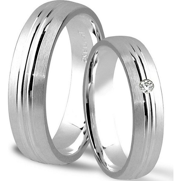 Trauringe123 Trauring Hochzeitsringe Verlobungsringe Trauringe Eheringe Partnerringe aus 925er Silber mit Stein, J42