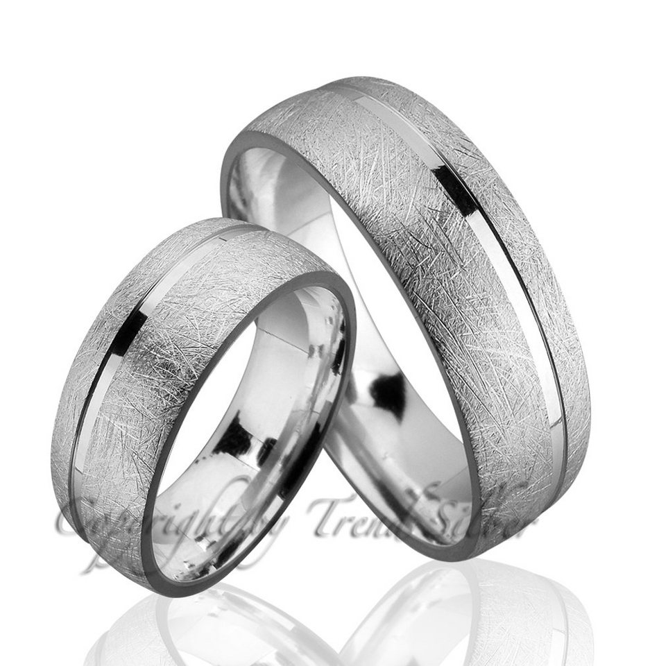 Trauringe123 Trauring Hochzeitsringe Verlobungsringe Trauringe Eheringe Partnerringe aus 925er Silber mit Stein, J91 – Bild 2 von 2