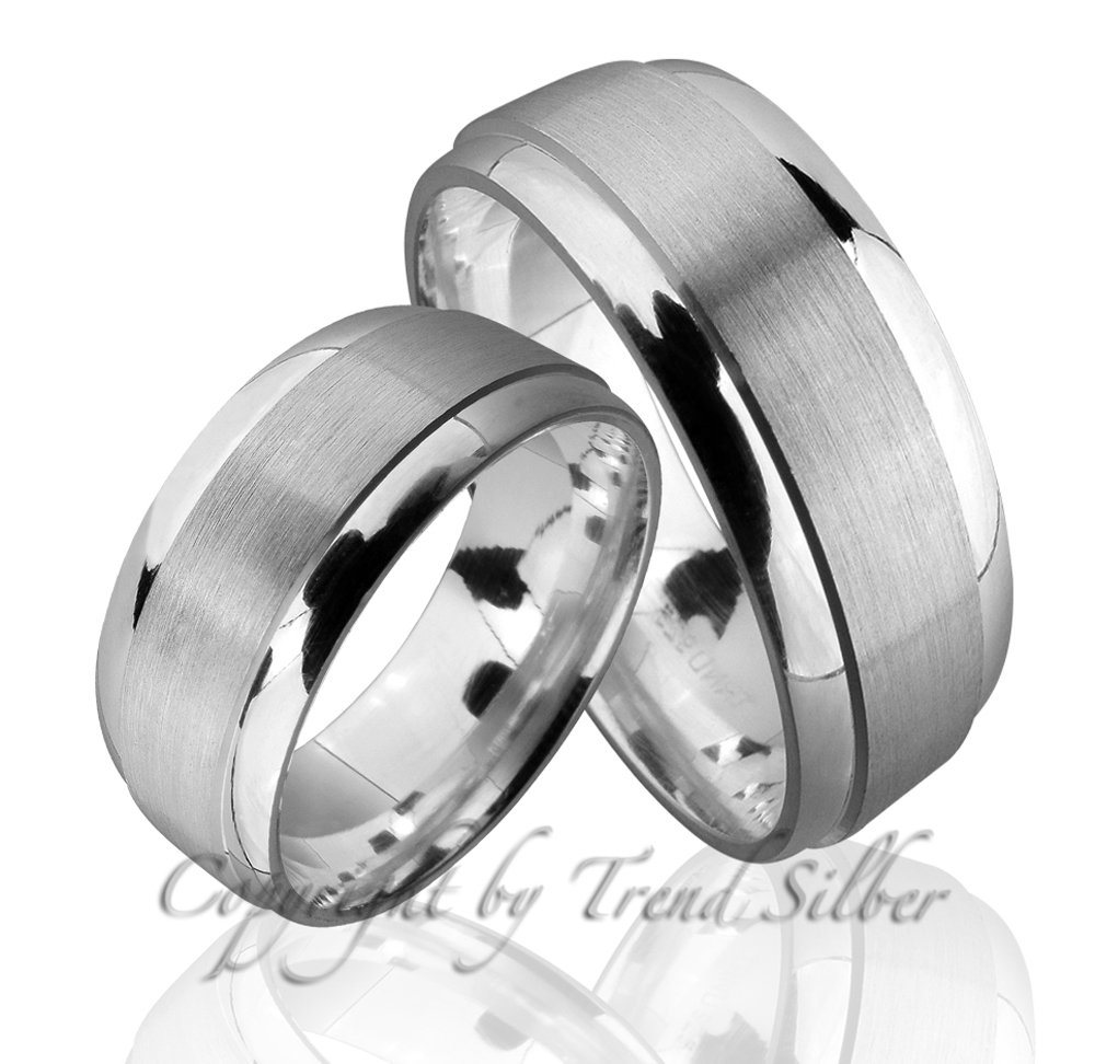 Trauringe123 Trauring Hochzeitsringe Verlobungsringe Trauringe Eheringe Partnerringe aus 925er Silber ohne Stein, J88 – Bild 3 von 3
