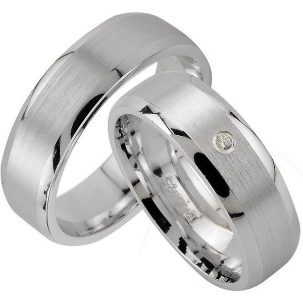 Trauringe123 Trauring Hochzeitsringe Verlobungsringe Trauringe Eheringe Partnerringe mit Stein, Silber 925, J25