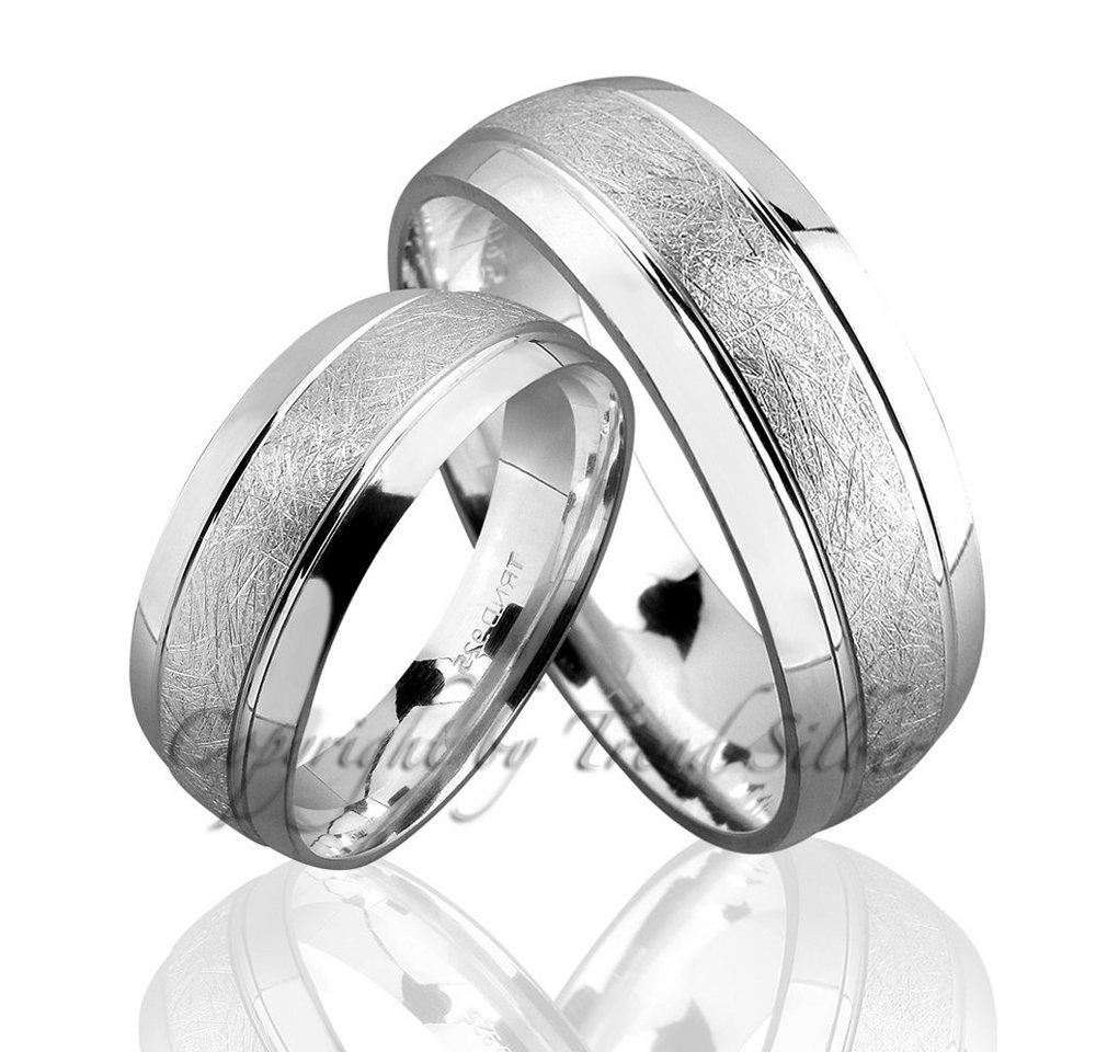 Trauringe123 Trauring Hochzeitsringe Verlobungsringe Trauringe Eheringe Partnerringe aus 925er Silber mit Stein, J69-1 – Bild 3 von 3