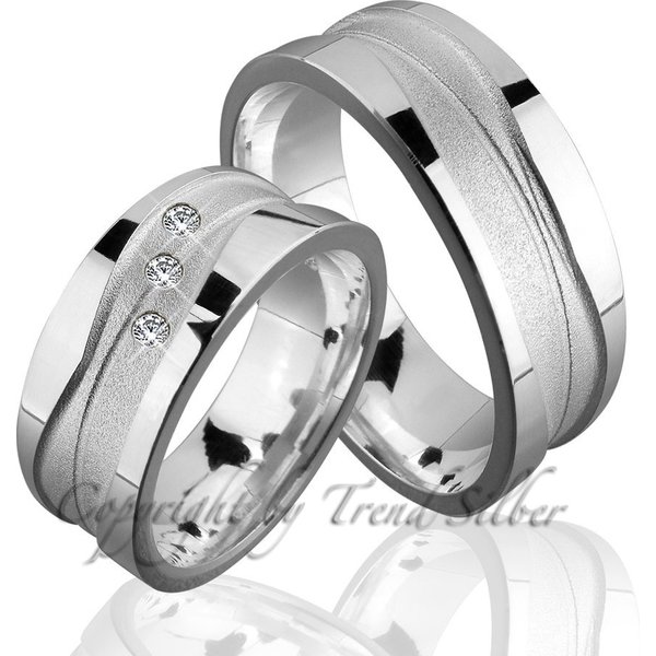 Trauringe123 Trauring Hochzeitsringe Verlobungsringe Trauringe Eheringe Partnerringe aus 925er Silber ohne und mit Stein, J90