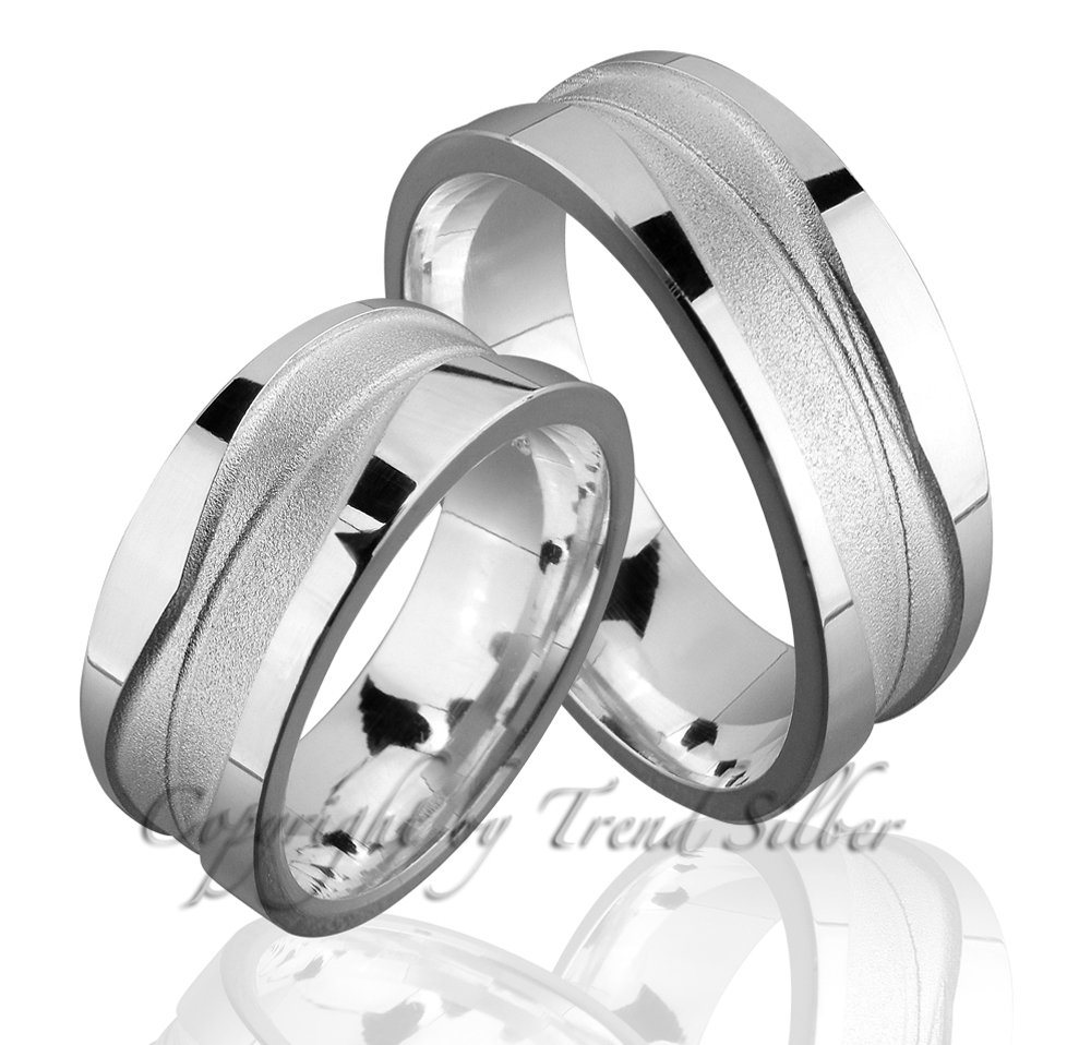 Trauringe123 Trauring Hochzeitsringe Verlobungsringe Trauringe Eheringe Partnerringe aus 925er Silber ohne und mit Stein, J90 – Bild 3 von 3