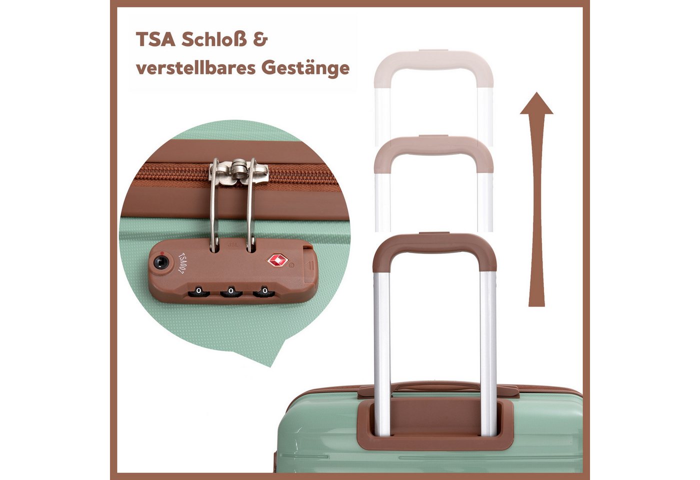 Travelhouse Trolleyset Ascona, 4 Rollen, (Spar-Set, 5 tlg., Hartschalen Trolley-Set 5-teilig) – Bild 4 von 5