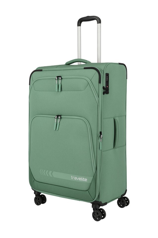 travelite Trolley KICK OFF Reisekoffer, 4 Rollen, 4 Doppelrollen, Außentaschen und Packgurte – leicht und robust – Bild 2 von 5