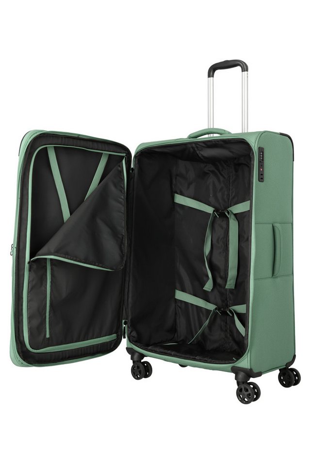travelite Trolley KICK OFF Reisekoffer, 4 Rollen, 4 Doppelrollen, Außentaschen und Packgurte – leicht und robust – Bild 5 von 5