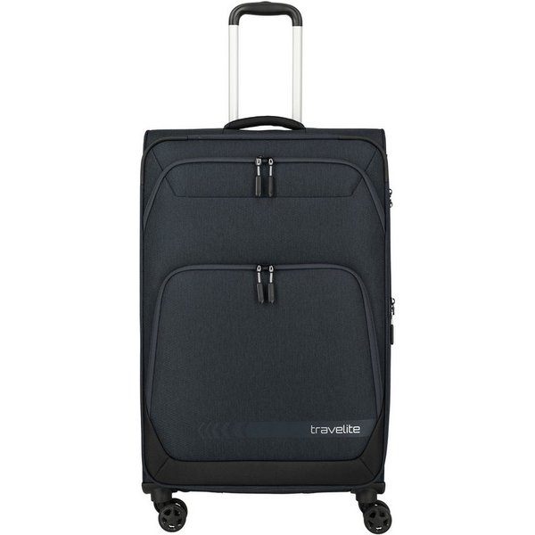 travelite Trolley KICK OFF Reisekoffer, 4 Rollen, 4 Doppelrollen, Außentaschen und Packgurte – leicht und robust