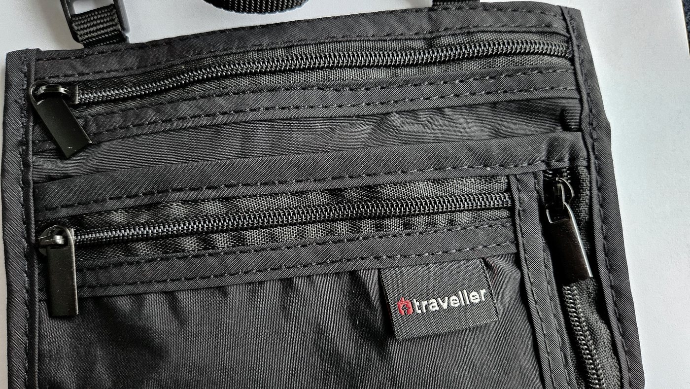 Traveller Brustbeutel Brustsafe Brusttasche Reisetasche Reisepass Geldbörse 4 Fächer, verstellbare Umhängetasche – Bild 3 von 5
