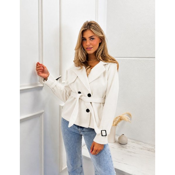 Worldclassca Trenchcoat Worldclassca Kurzer Doppelreihiger TRENCHCOAT Jacke Reverskragen