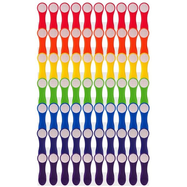 trendfinding Wäscheklammern Regenbogen mit Softgrip, Druckfedern aus Edelstahl, 70 Stk., Unverwechselbares Design, Robustheit durch neueste Klammertechnik