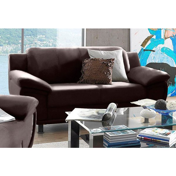 TRENDMANUFAKTUR 2-Sitzer Rondo 178 cm, Breite, breite Armlehnen, Füße schwarz, Couch wahlweise mit Federkern und in verschiedenen Bezügen bestellbar