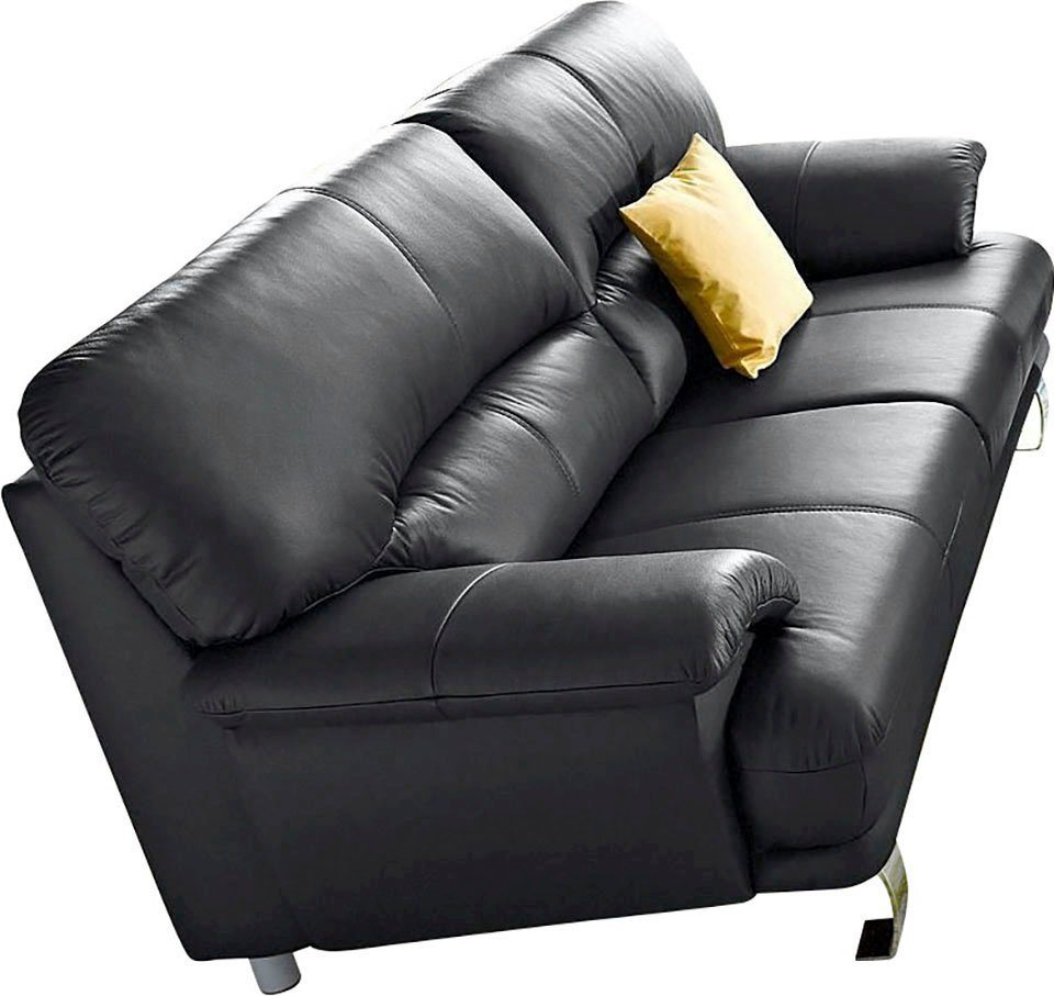 TRENDMANUFAKTUR 3-Sitzer Cecilia, in italienischem Design, bequem, mit Chromfüßen – Bild 2 von 5