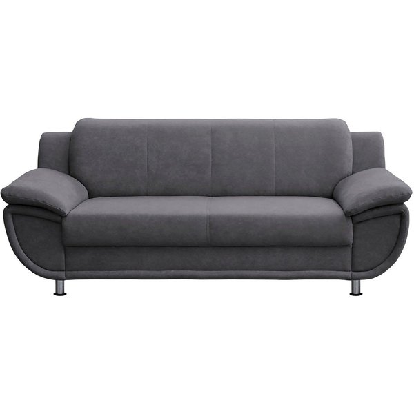 TRENDMANUFAKTUR 3-Sitzer Rondo 207 cm, 3-Sitzer, komfortabel, Federkern optional, Chromfüße, wahlweise mit Federkern, pflegeleichte Bezügen, Unser Dauertiefprei