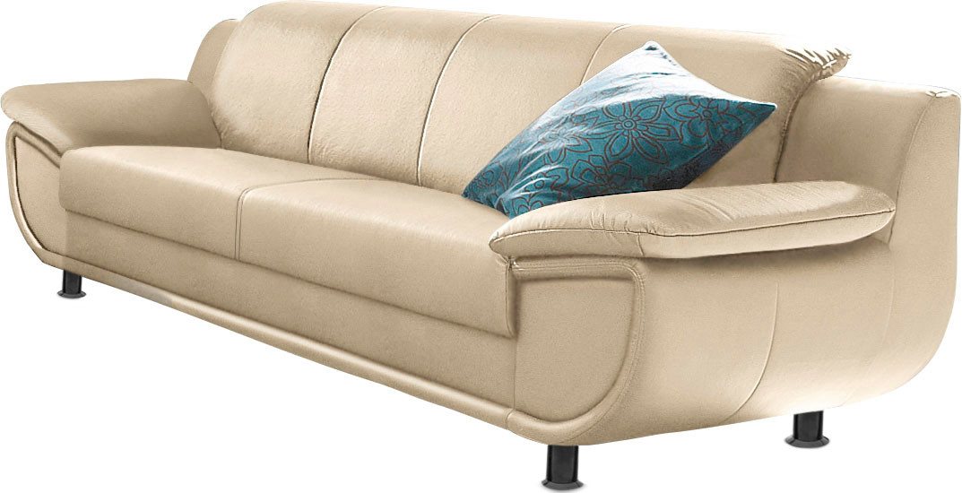 TRENDMANUFAKTUR 3-Sitzer Rondo 207 cm, Breite, breite Armlehnen, Füße schwarz, Big-Sofa wahlweise mit Federkern, in verschiedenen Bezügen bestellbar – Bild 2 von 5