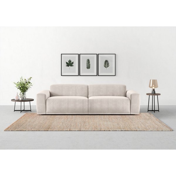 TRENDMANUFAKTUR Big-Sofa Braga Japandi-Design, mit hochwertigem Kaltschaum, Megasofa, in Cord, modernes Big-Sofa, Couch mit hohem Sitzkomfort, 254/72/107 cm (B/