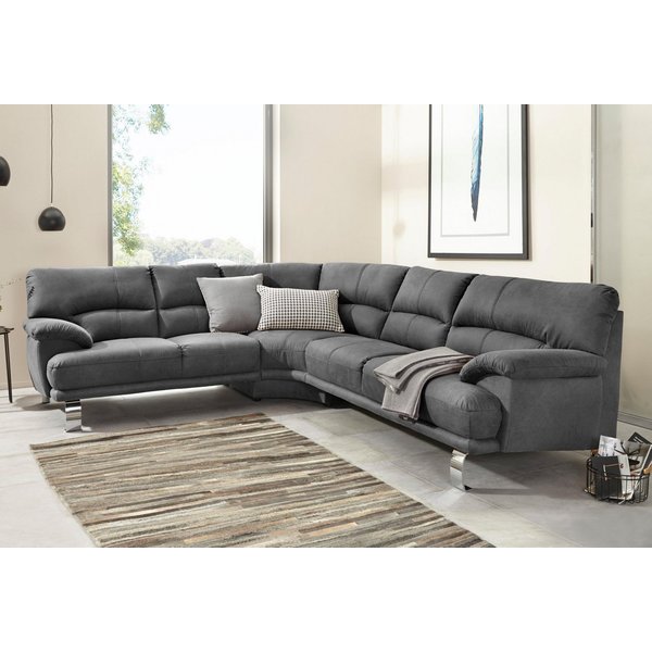 TRENDMANUFAKTUR Ecksofa Cecilia II, in italienischen Design, bequem, hoher Sitzkomfort, L-Form, extrabreite Armlehnen für noch mehr Sitzkomfort