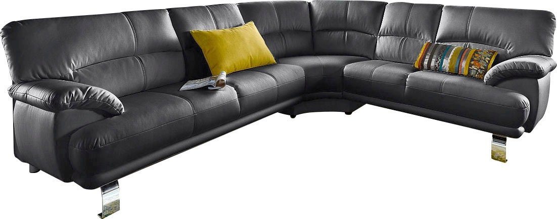 TRENDMANUFAKTUR Ecksofa Cecilia in italienischem Design, modern und komfortabel, L-Form, bequeme Armlehnen, mit langem Schenkel – Bild 2 von 3