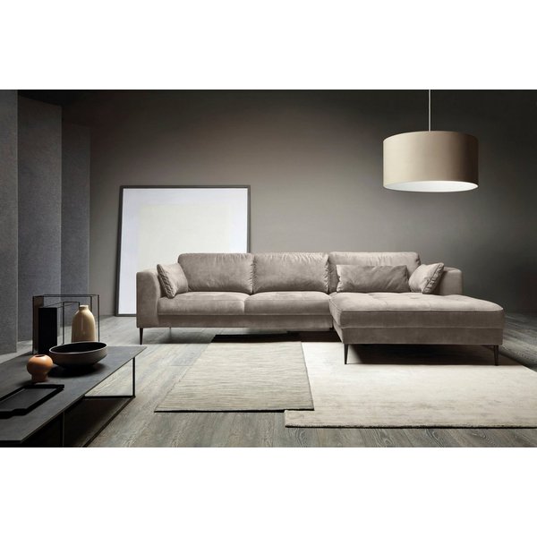 TRENDMANUFAKTUR Ecksofa Luzi, wahlweise mit Schlaffunktion & Bettkasten., L-Form, Designsofa mit tollem Sitzkomfort, Metallfüße schwarz, Breite 280 cm