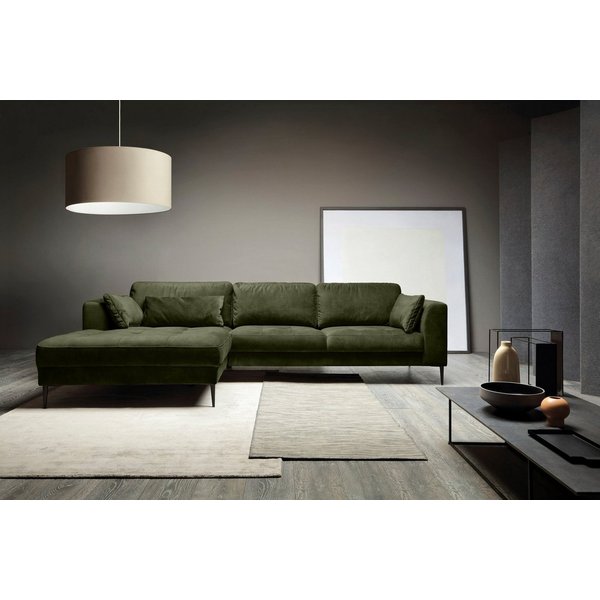 TRENDMANUFAKTUR Ecksofa Luzi, wahlweise mit Schlaffunktion & Bettkasten., L-Form, Designsofa mit tollem Sitzkomfort, Metallfüße schwarz, Breite 280 cm