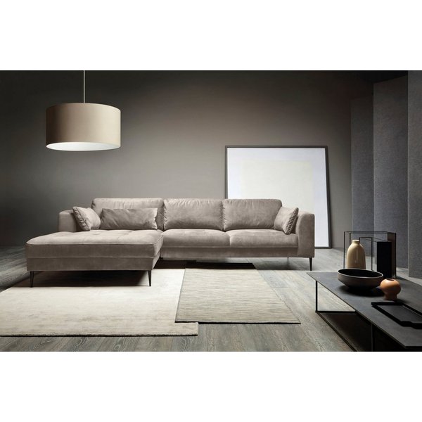 TRENDMANUFAKTUR Ecksofa Luzi, wahlweise mit Schlaffunktion & Bettkasten., L-Form, Designsofa mit tollem Sitzkomfort, Metallfüße schwarz, Breite 280 cm