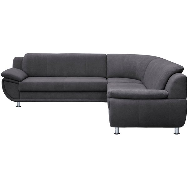 TRENDMANUFAKTUR Ecksofa Rondo 267 cm, elegant, bequem, Breite, L-Form, Chromfüße, L-Form, wahlw.mit Federkern, Füße chromfarben, Unser Dauertiefpreis