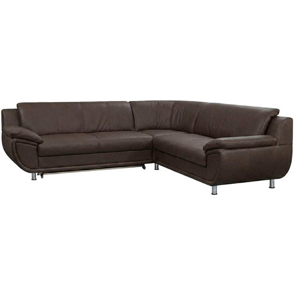 TRENDMANUFAKTUR Ecksofa Rondo 267 cm, elegant, bequem, Breite, L-Form, Chromfüße, L-Form, wahlw.mit Federkern, Füße chromfarben, Unser Dauertiefpreis