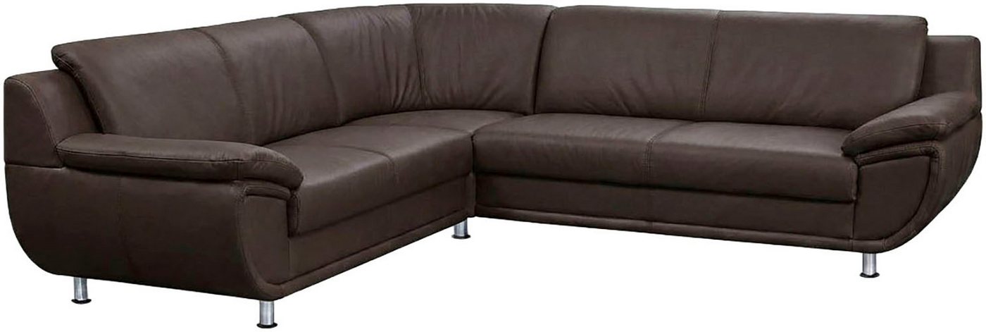 TRENDMANUFAKTUR Ecksofa Rondo 267 cm, elegant, bequem, Breite, L-Form, Chromfüße, L-Form, wahlw.mit Federkern, Füße chromfarben, Unser Dauertiefpreis – Bild 3 von 5